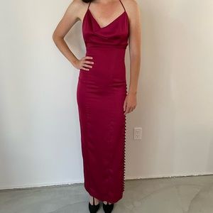 Beautiful Fame And Partners Red Satin Dress - image 1